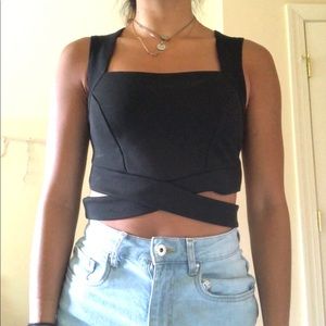 Crop top with wrap detail